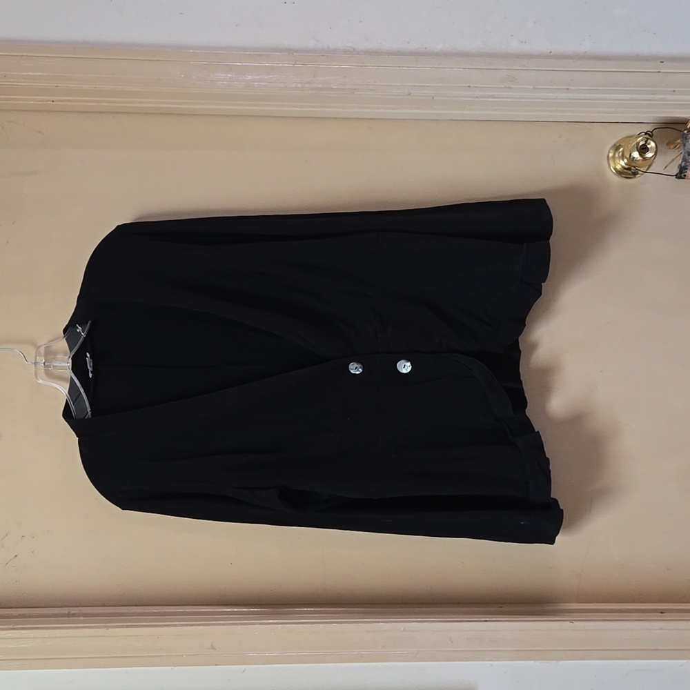 J Jill waist buttoned l/s black peplum jacket